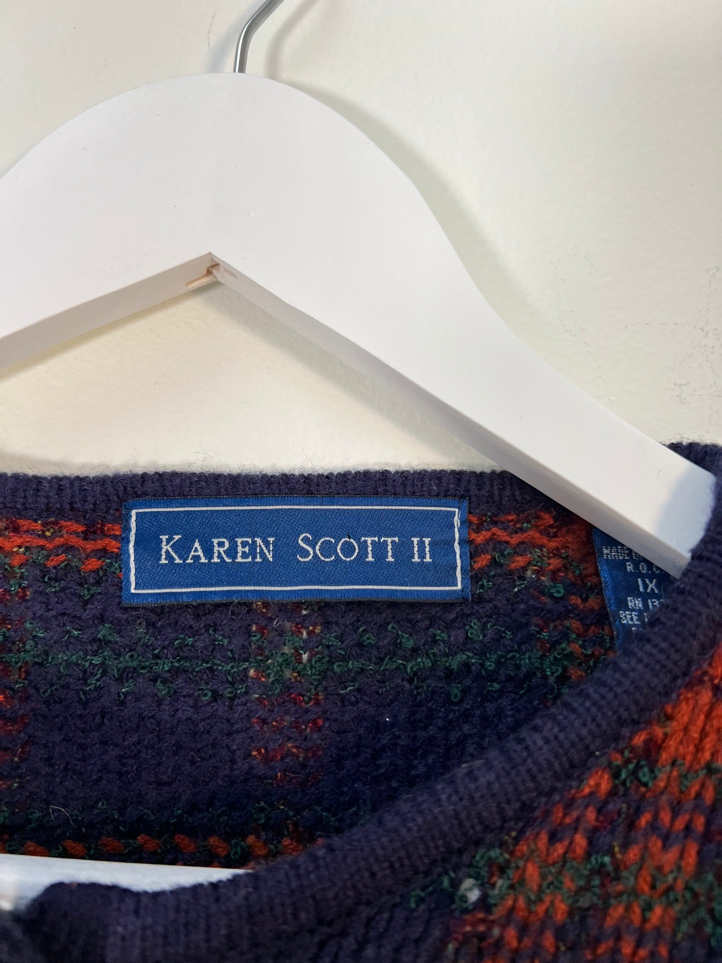 1XL Karen Scott Plaid Sweater