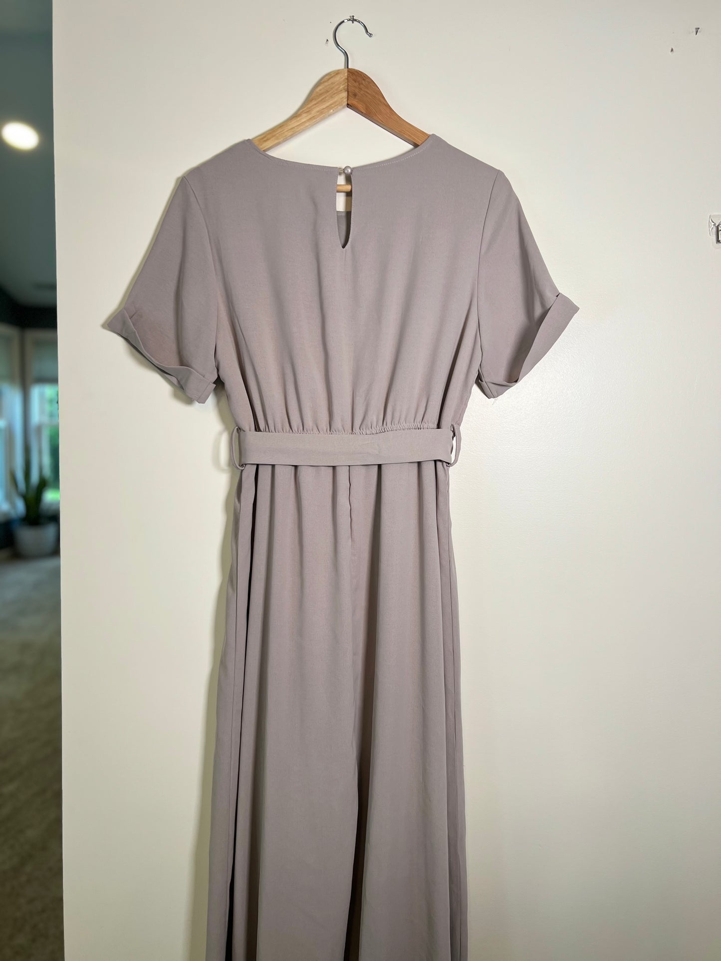Small Grey Faux Wrap Dress