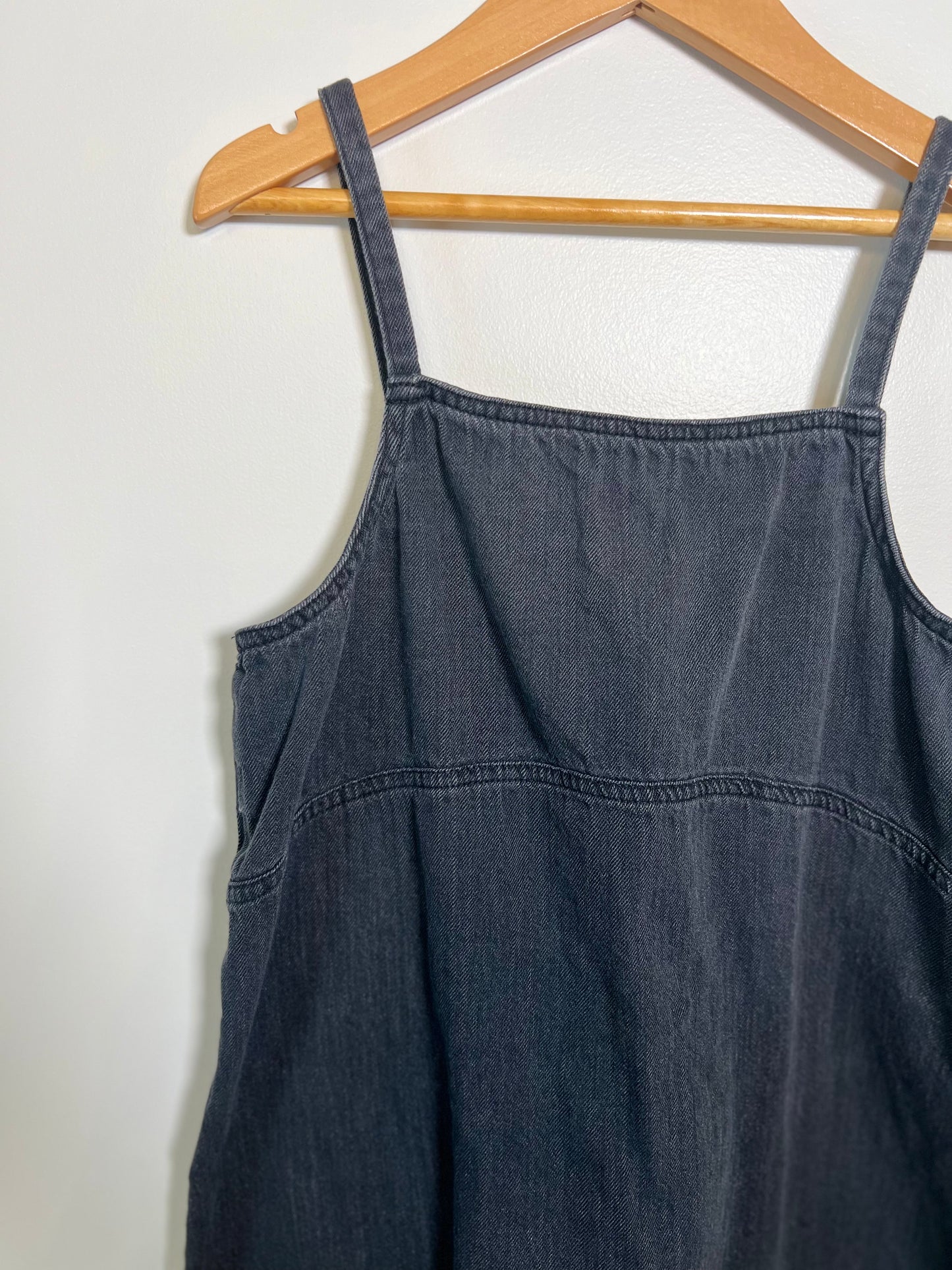 XL (14-16) Old Navy Black Denim Jumper Dress