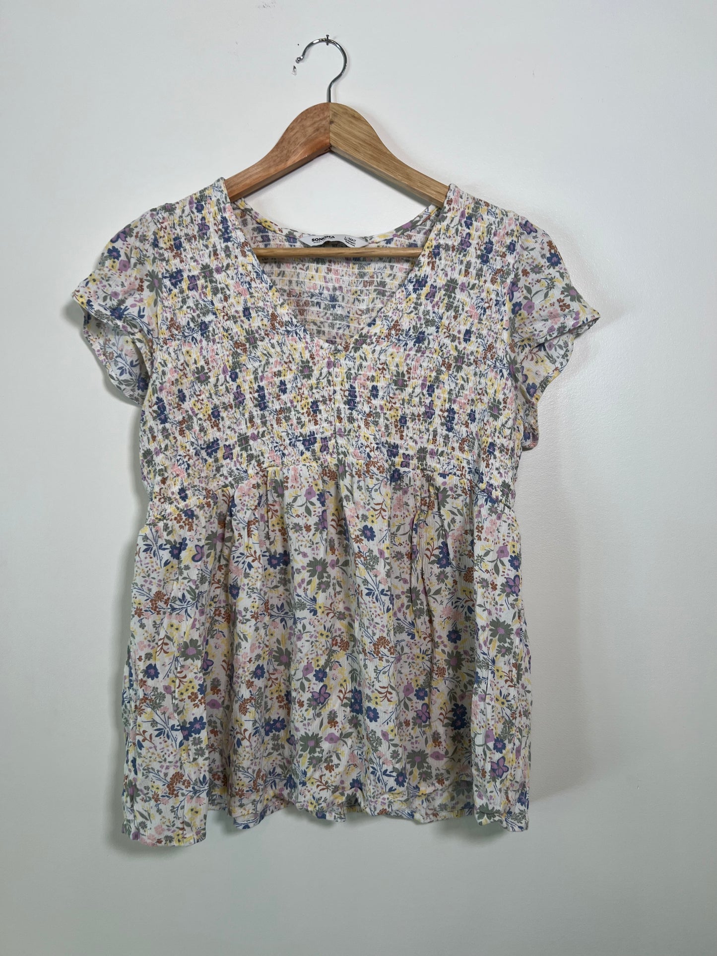 Large Sonoma Maternity Pink Floral Top