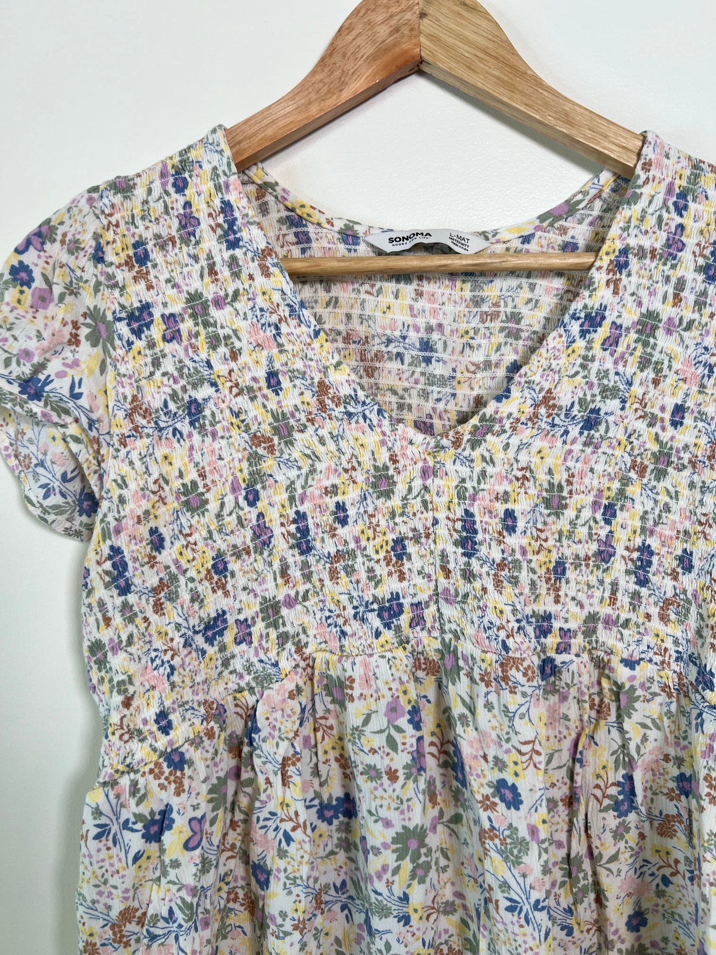 Large Sonoma Maternity Pink Floral Top