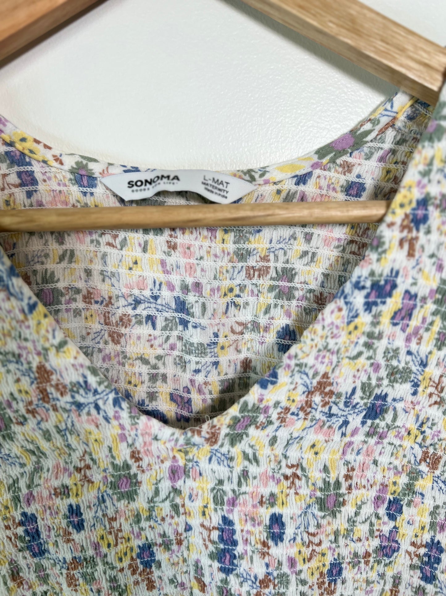 Large Sonoma Maternity Pink Floral Top