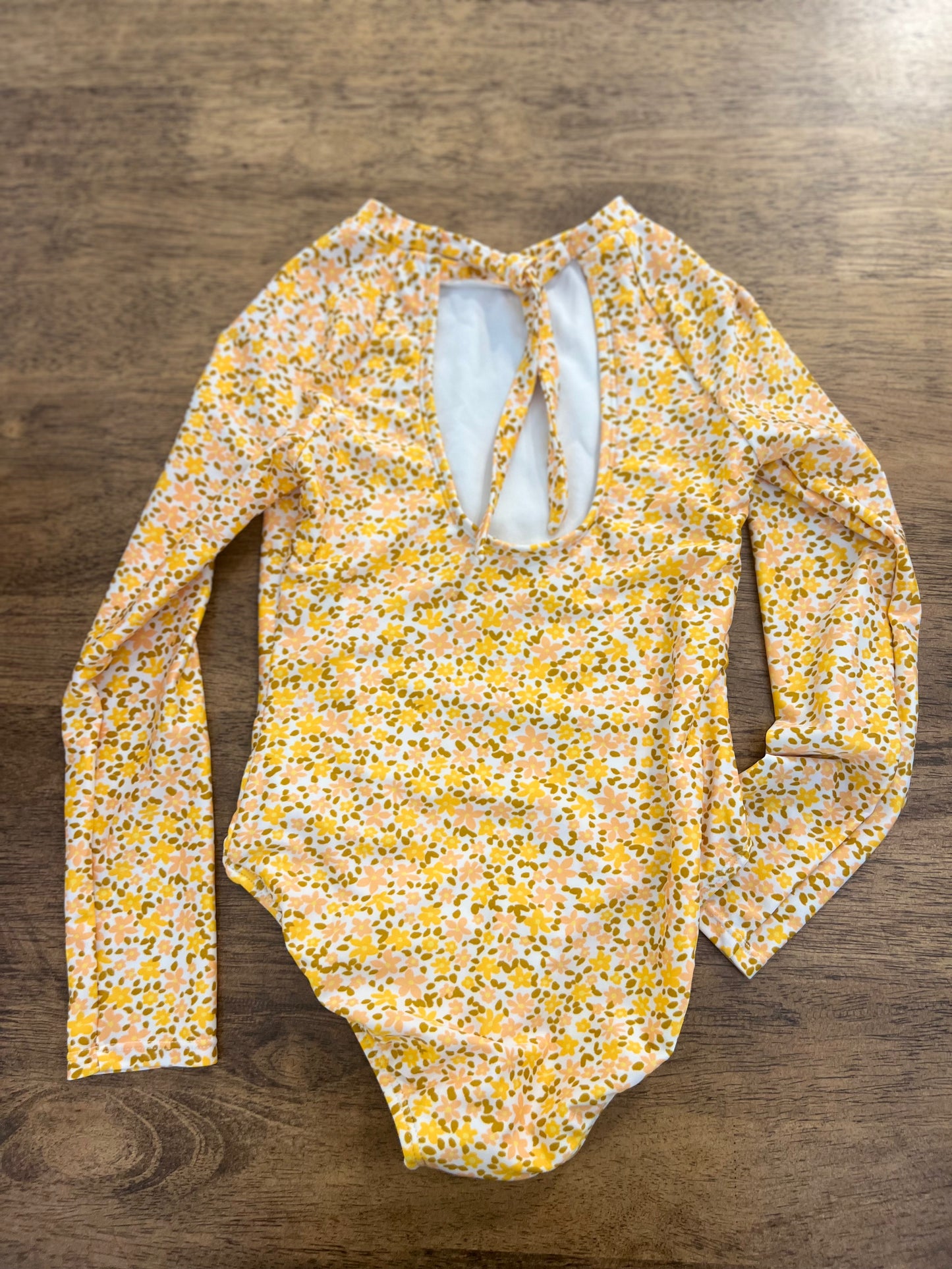 S (6/7) Art Class Yellow Floral Swimsuit