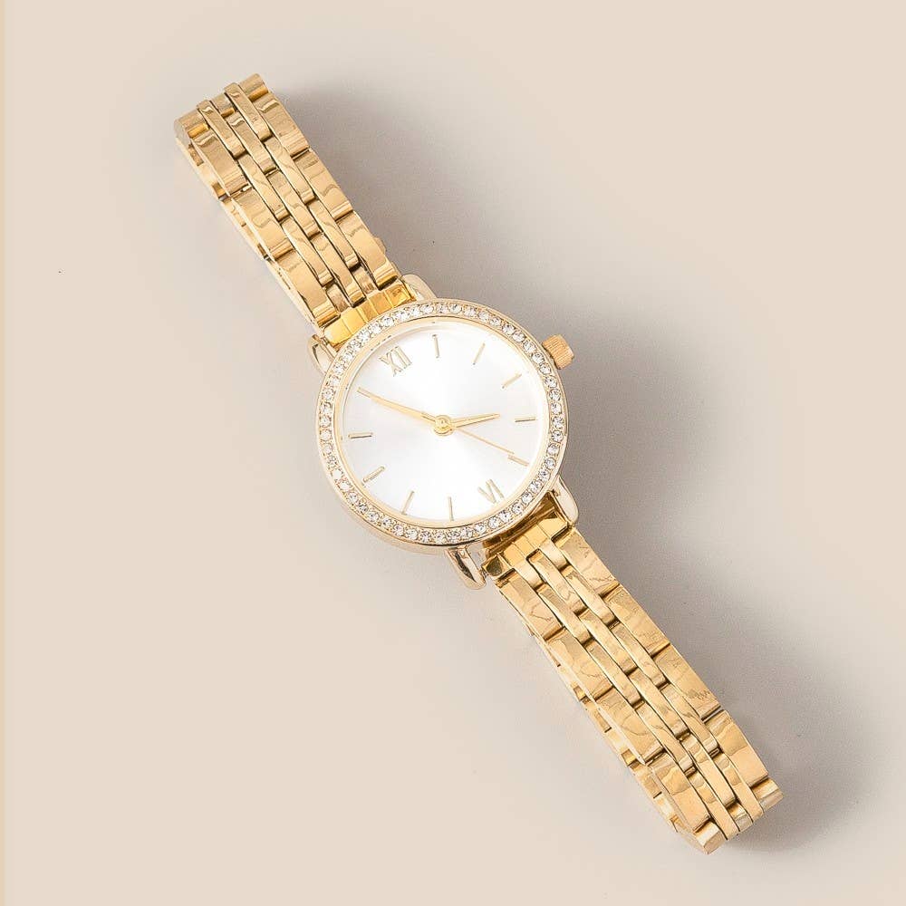 Round Face Watch | Gold