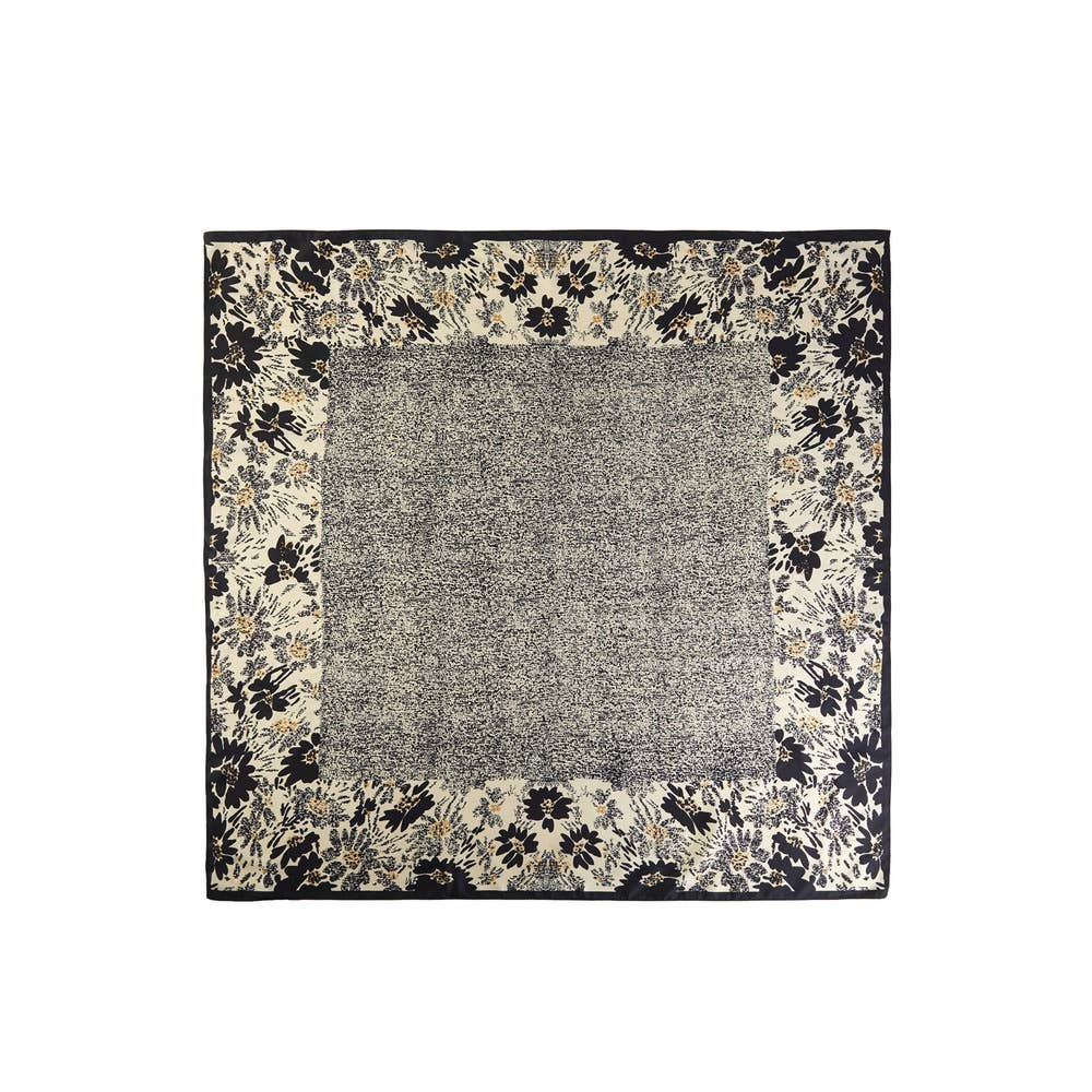 Floral Square Scarf | Black