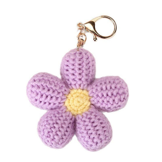 Woven Floral Keychain | Purple