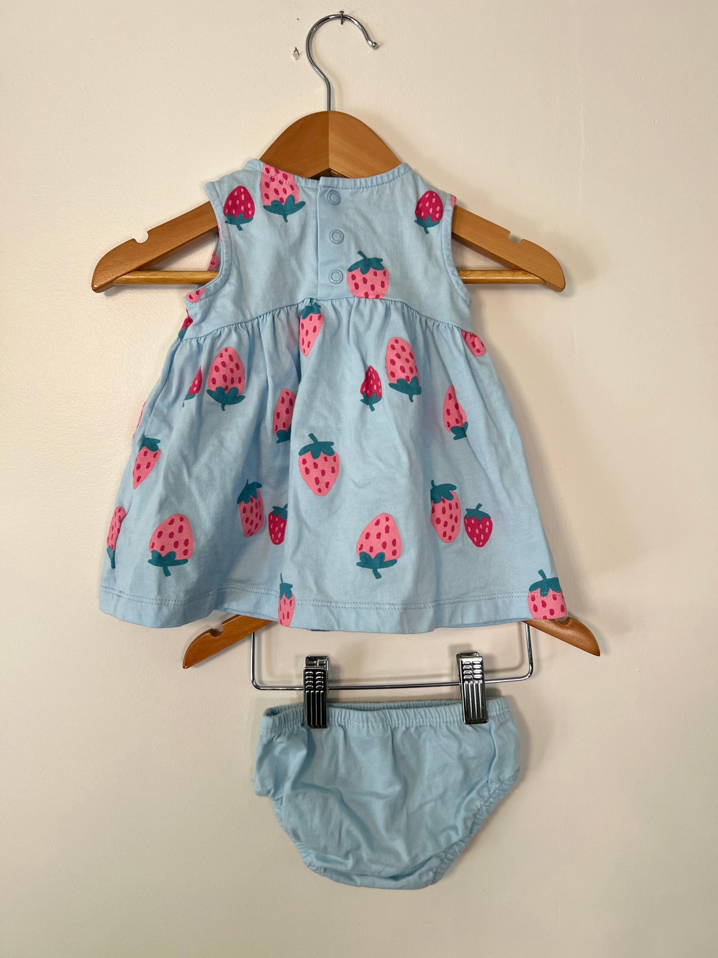 3m Carter's Blue Strawberry Dress