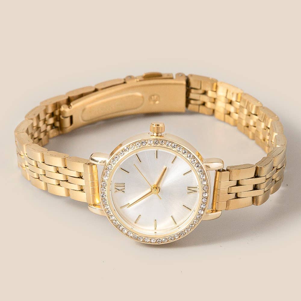 Round Face Watch | Gold