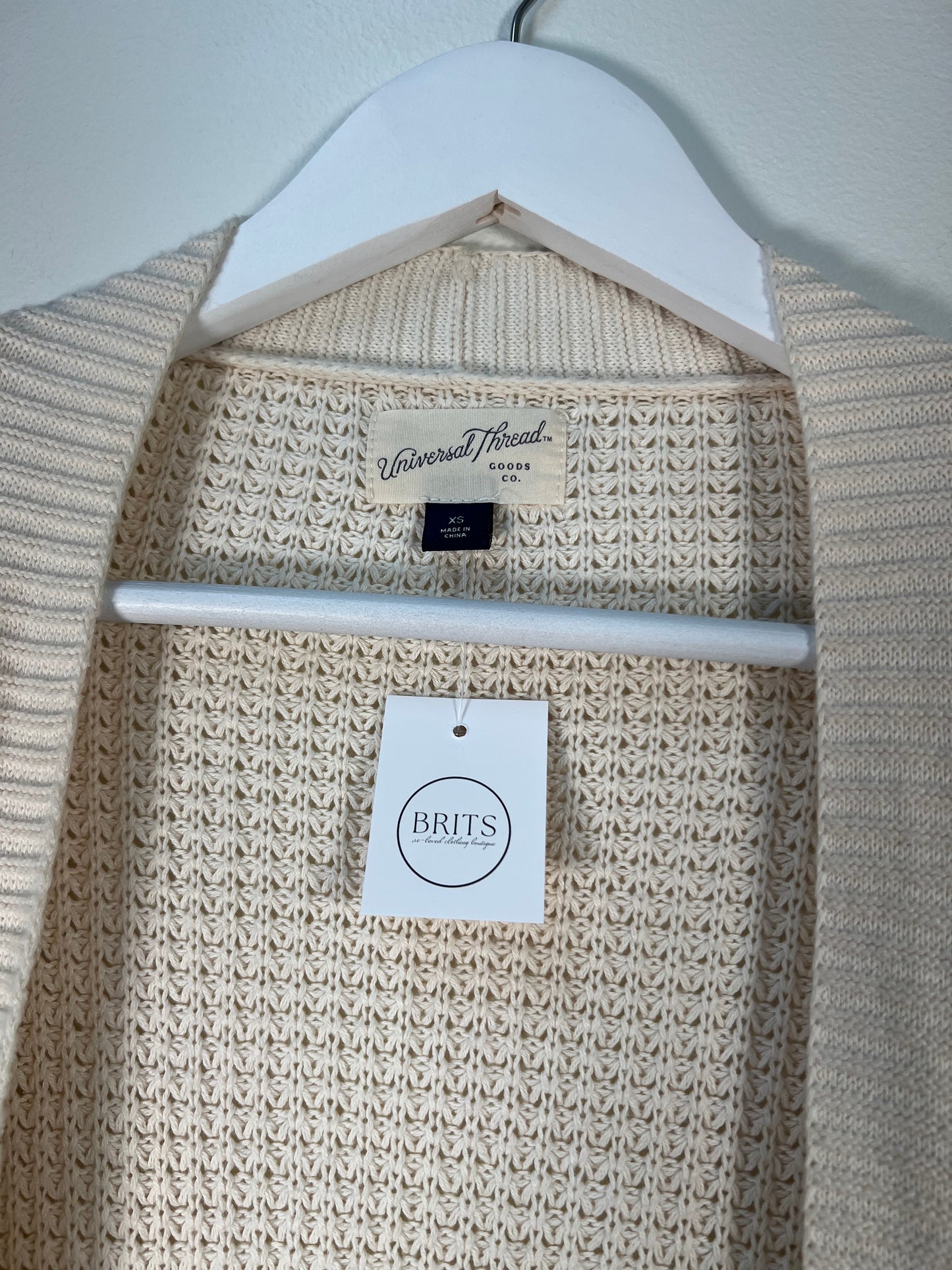 XS Universal Thread Cream Cardigan