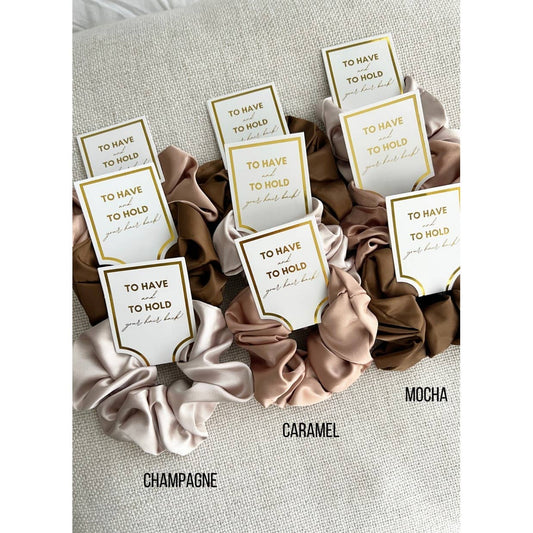Silk Satin Scrunchies | CHAMPAGNE