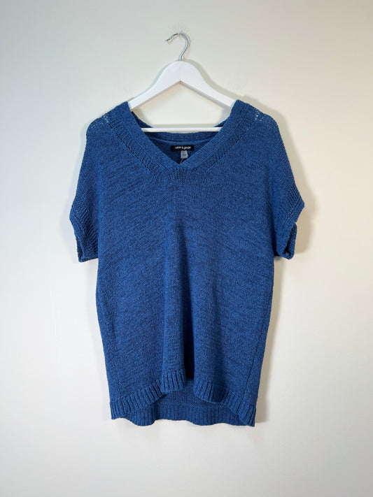 L Cable & Gauge Knit Blouse