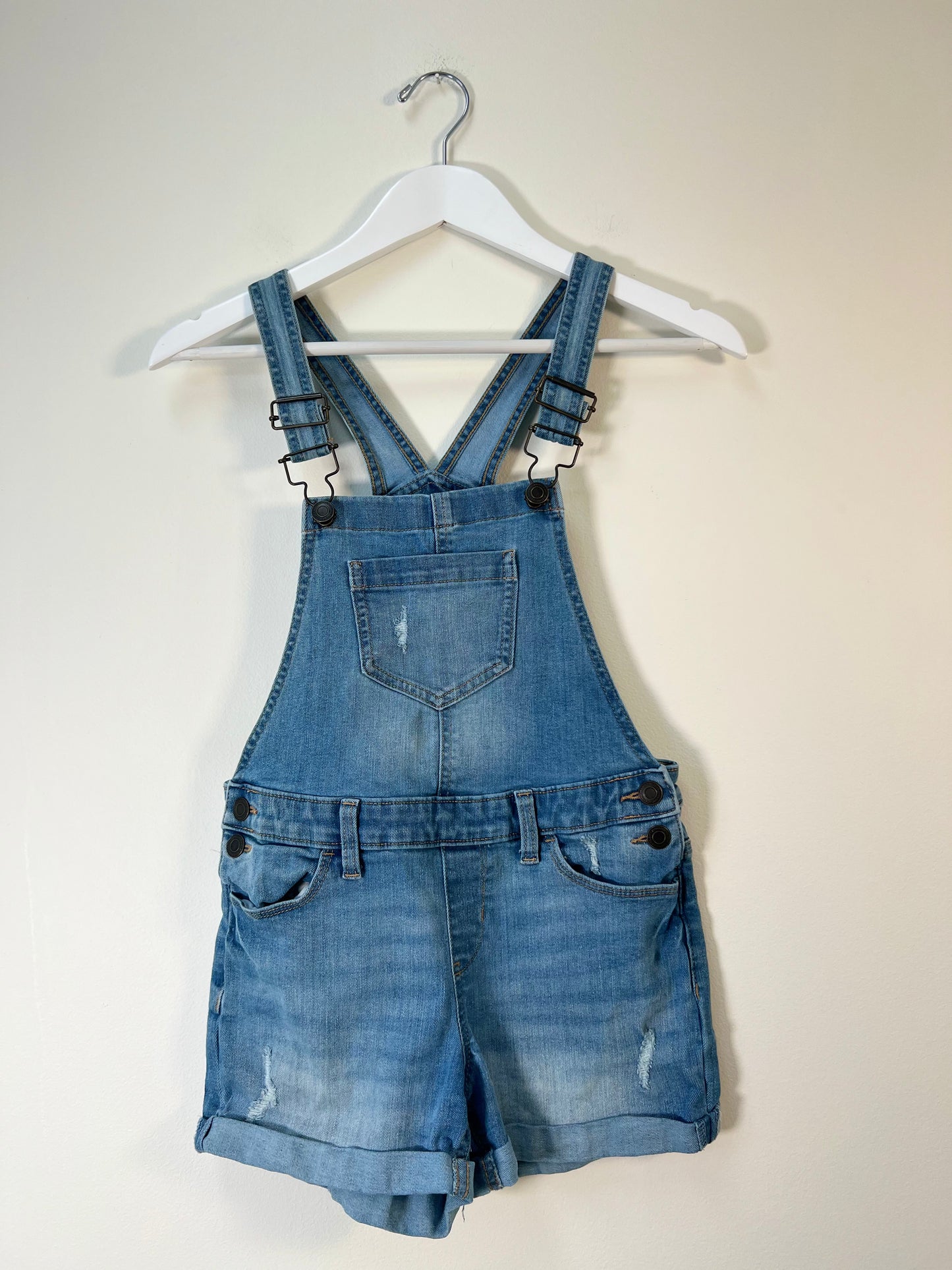 L SO Denim Overall Shorts