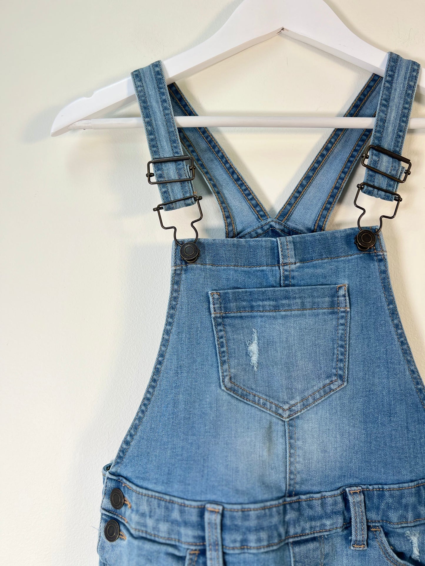 L SO Denim Overall Shorts