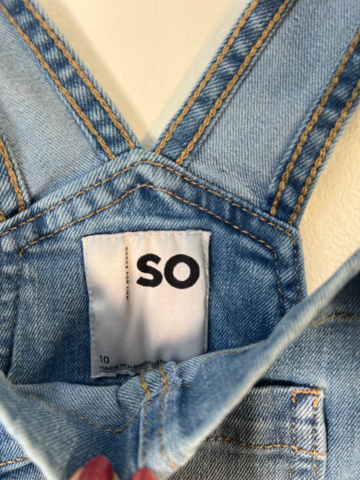 L SO Denim Overall Shorts