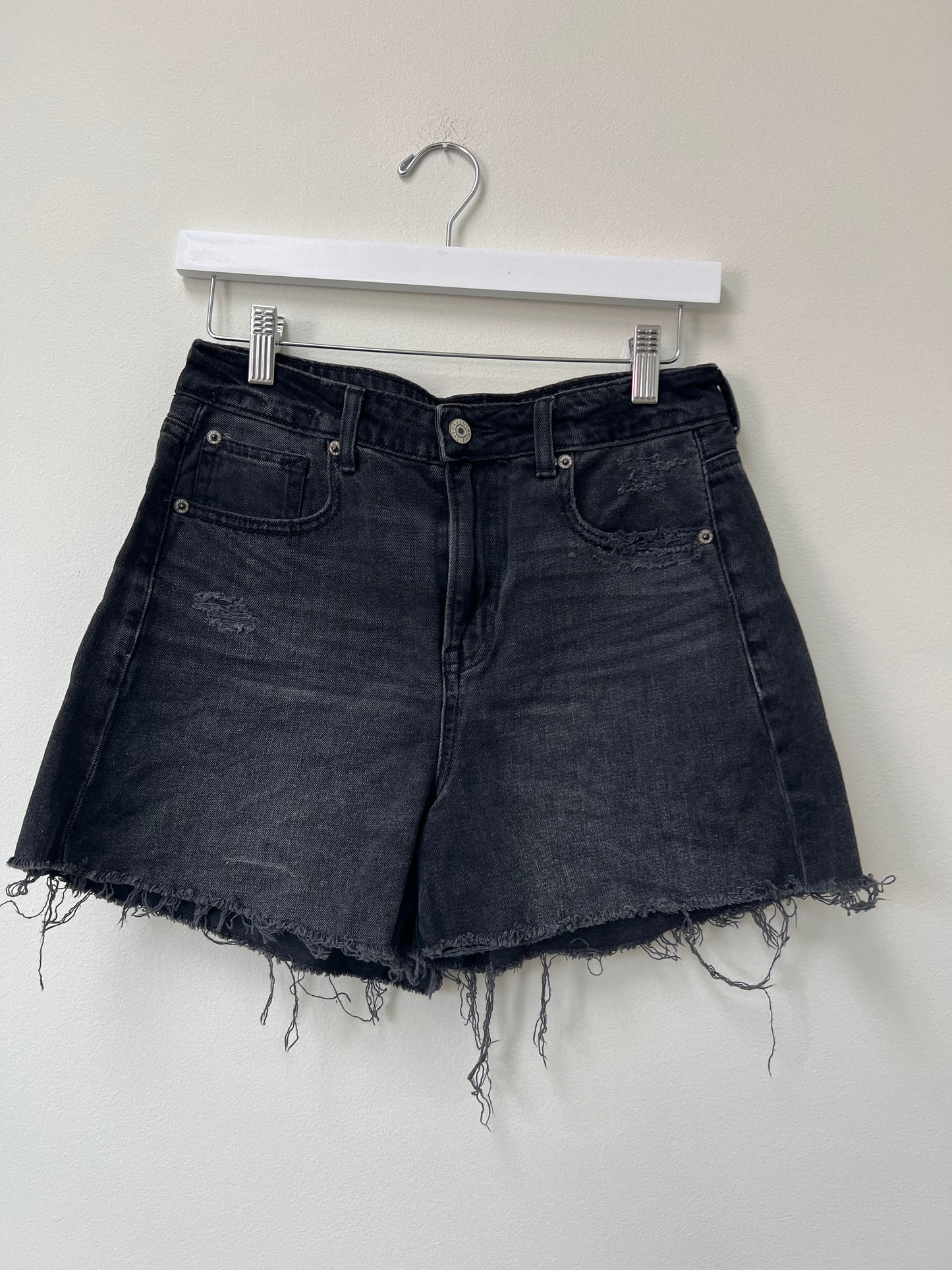 XS American Eagle Black Denim Shorts