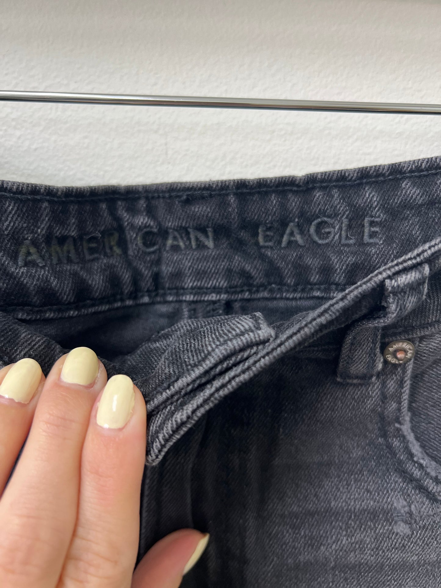 XS American Eagle Black Denim Shorts