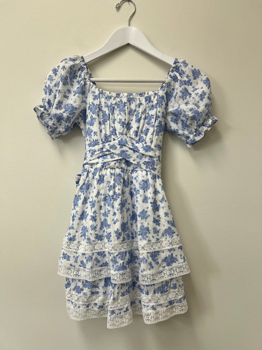 10 Rare Editions Blue Floral Dress