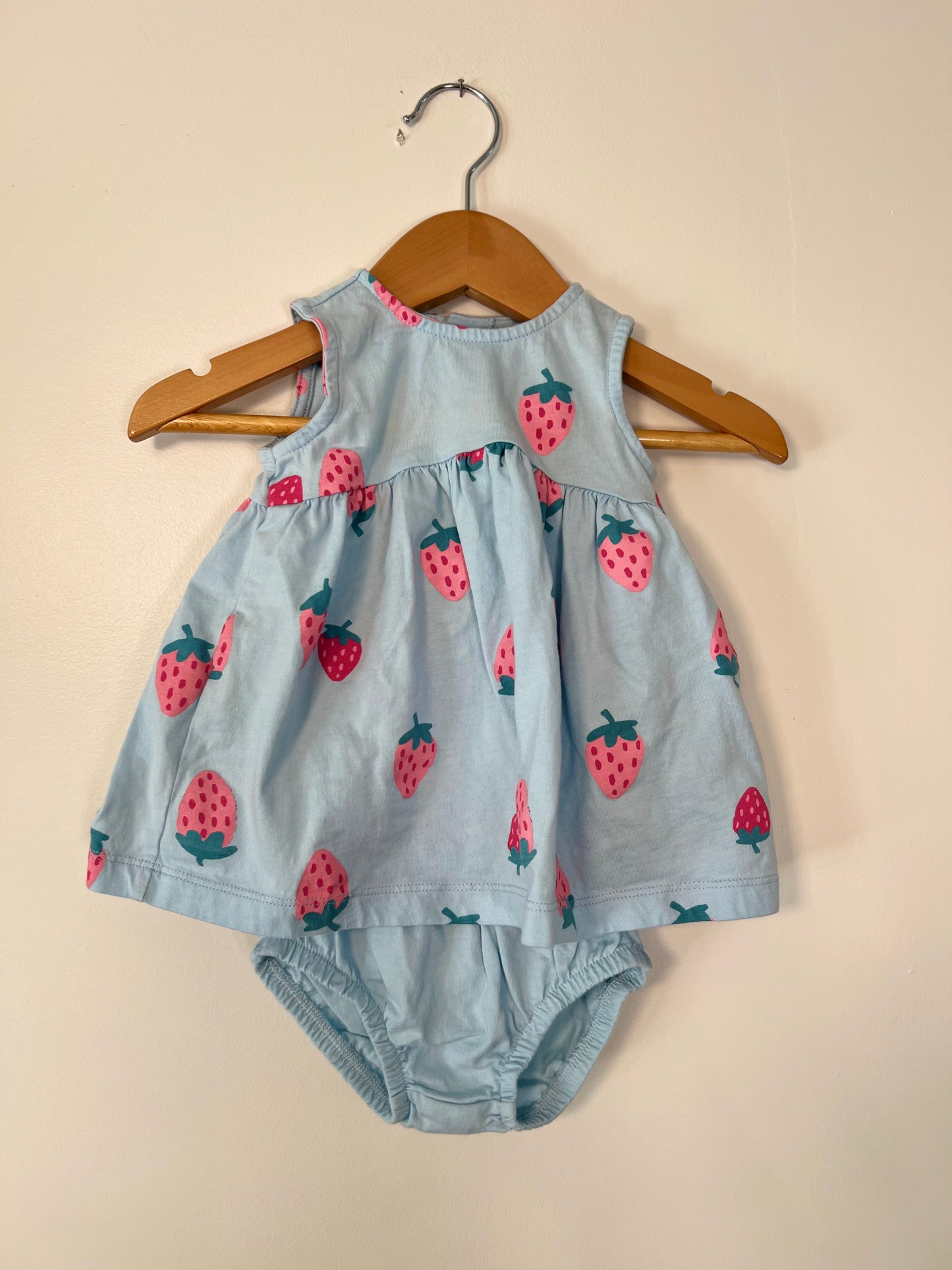 3m Carter's Blue Strawberry Dress