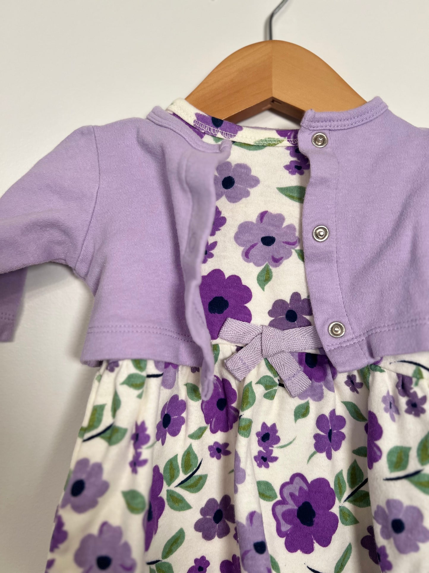 0-3m Touched By Nature Purple Floral Dress
