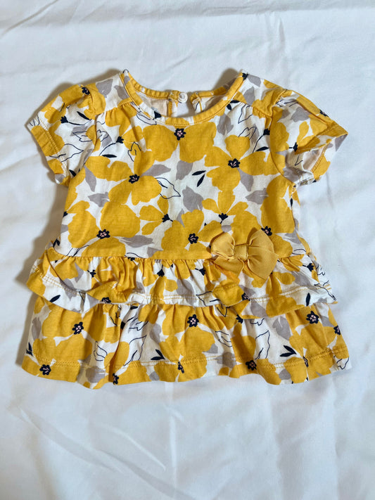 3-6m Child of Mine Yellow Ruffled Dress