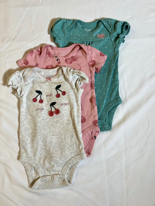 3 Month Carters Cherry Bodysuit Set