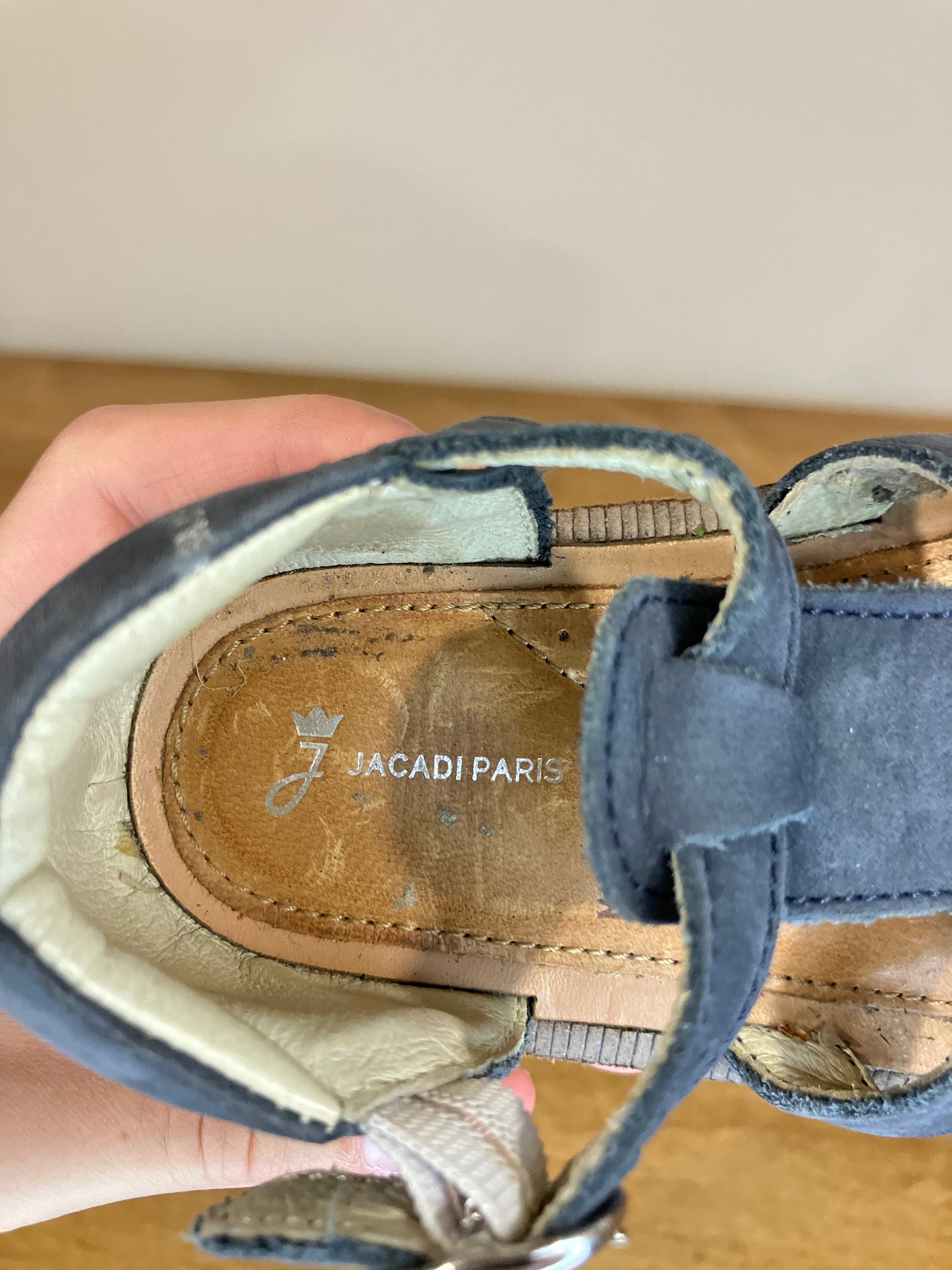 22 (6C) Jacadi Paris Navy Sandals