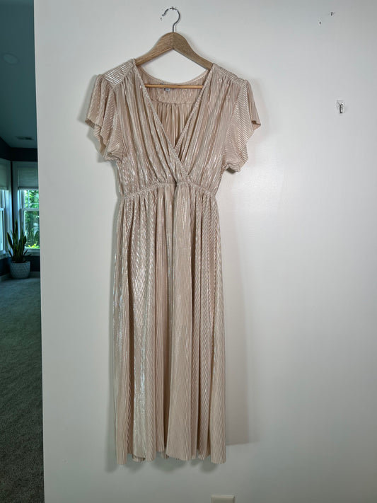 Small See and Be Seen Champagne Dress