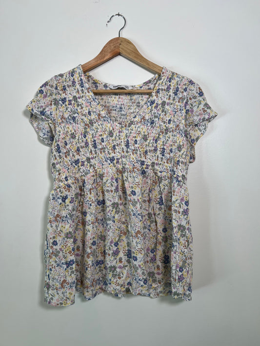 Large Sonoma Maternity Pink Floral Top