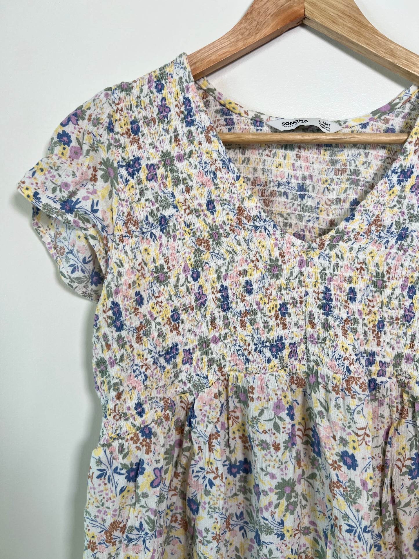 Large Sonoma Maternity Pink Floral Top