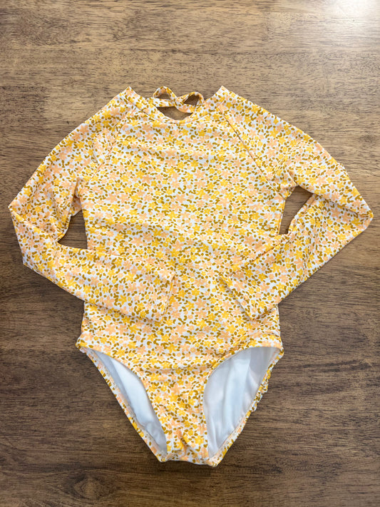 S (6/7) Art Class Yellow Floral Swimsuit