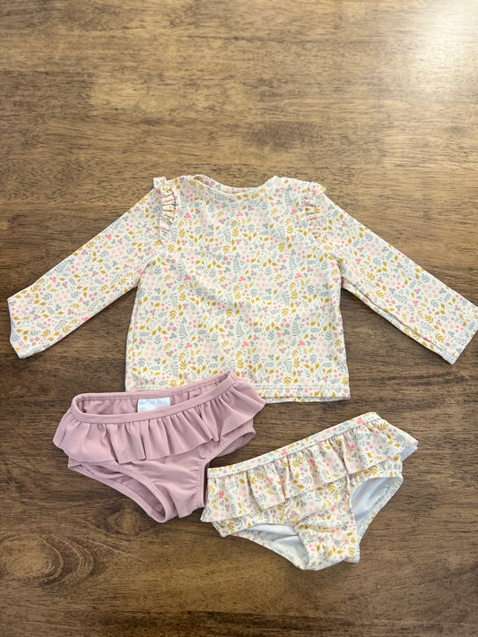 3-6m H&M Cream Floral Swimsuit