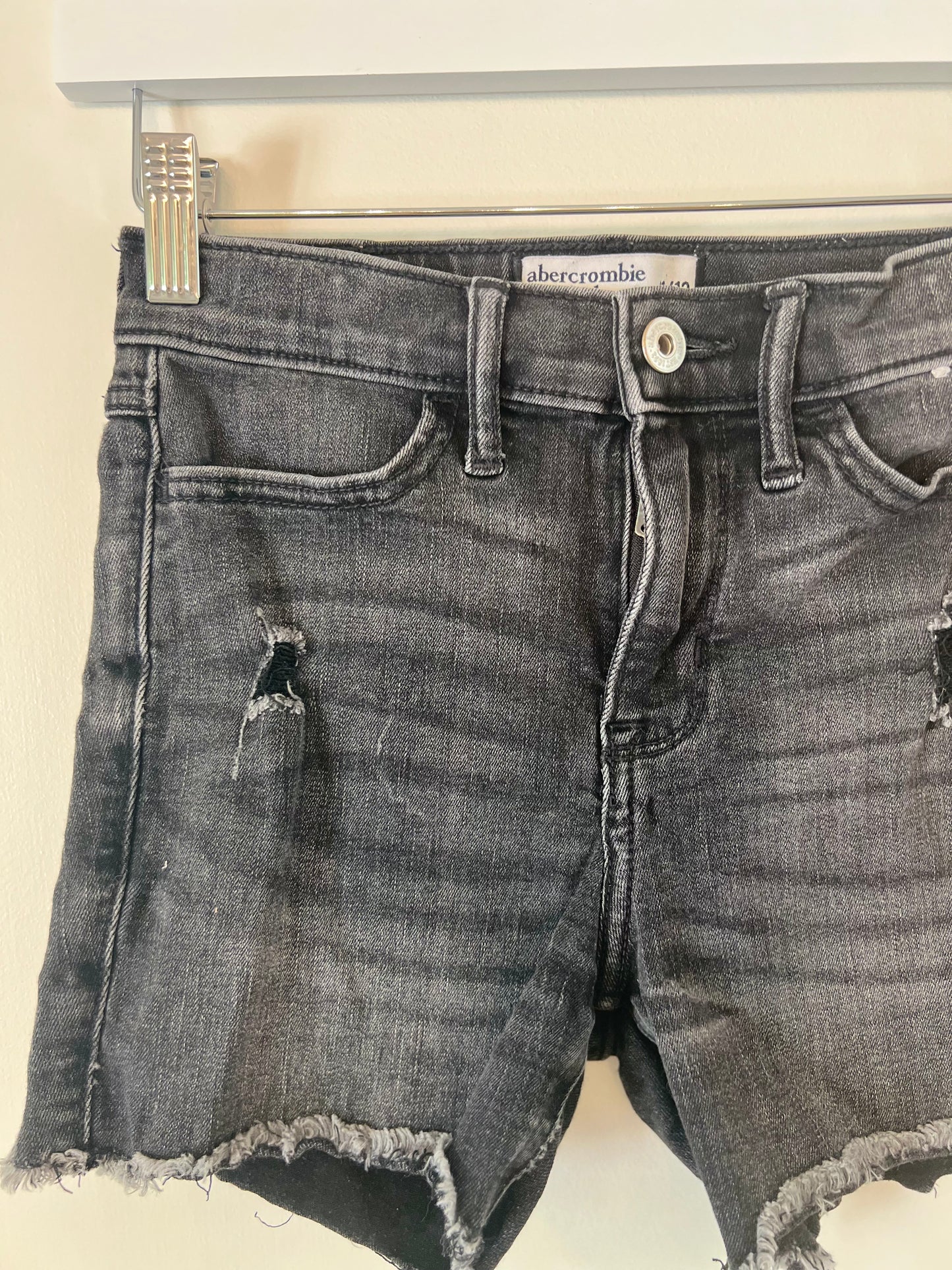 11-12 Abercrombie Kids Black Denim Shorts