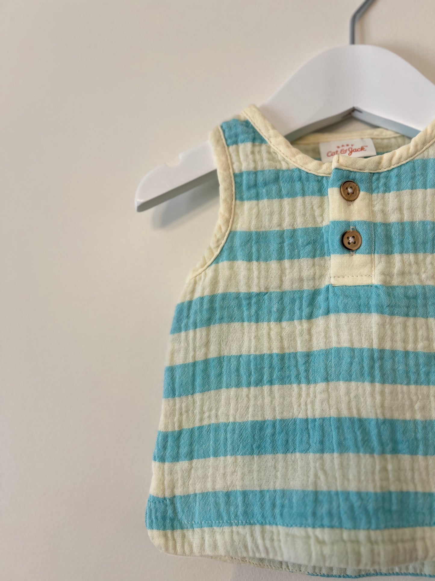 0-3m Cat & Jack Blue Stripe Short Set