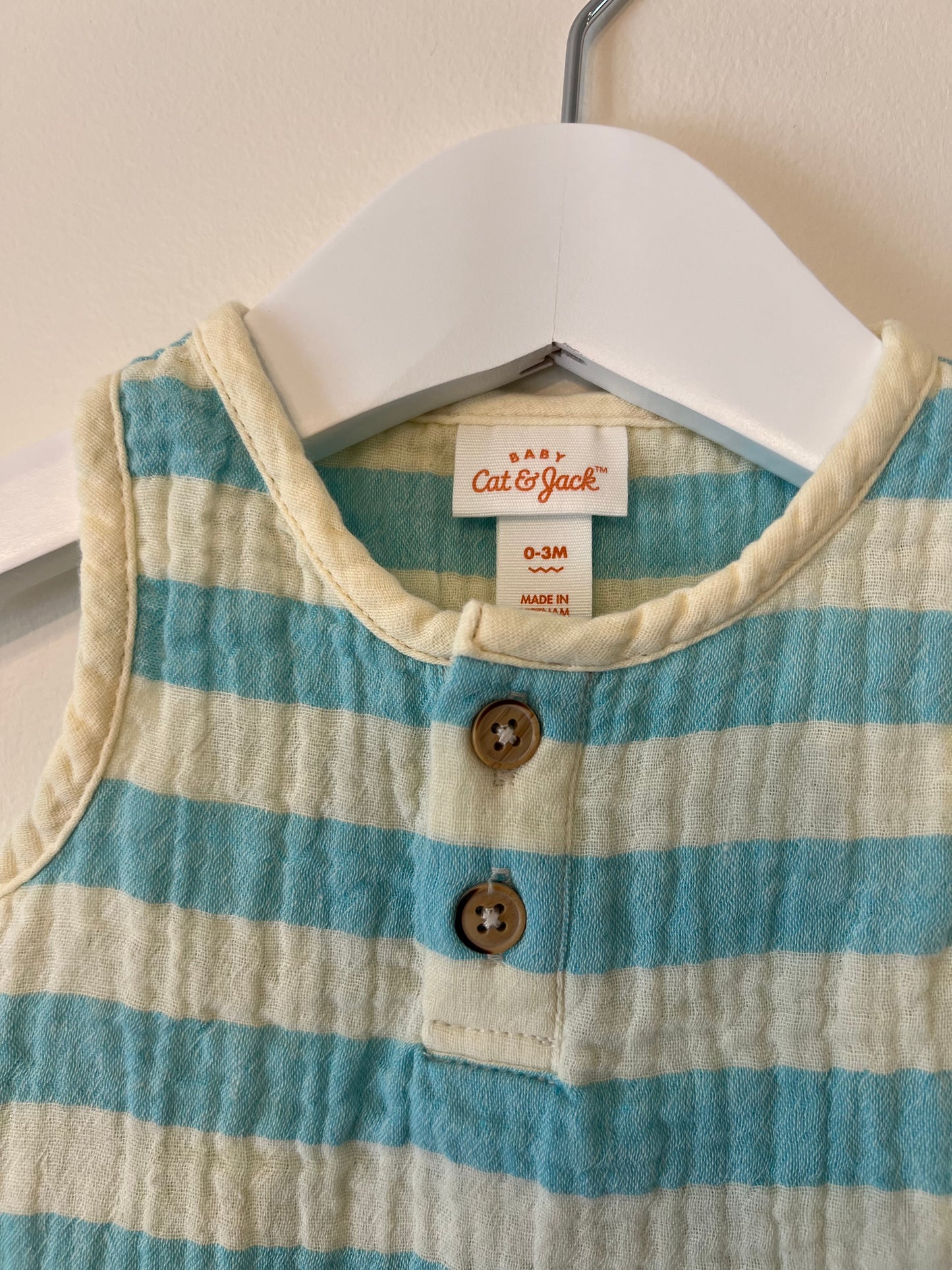 0-3m Cat & Jack Blue Stripe Short Set