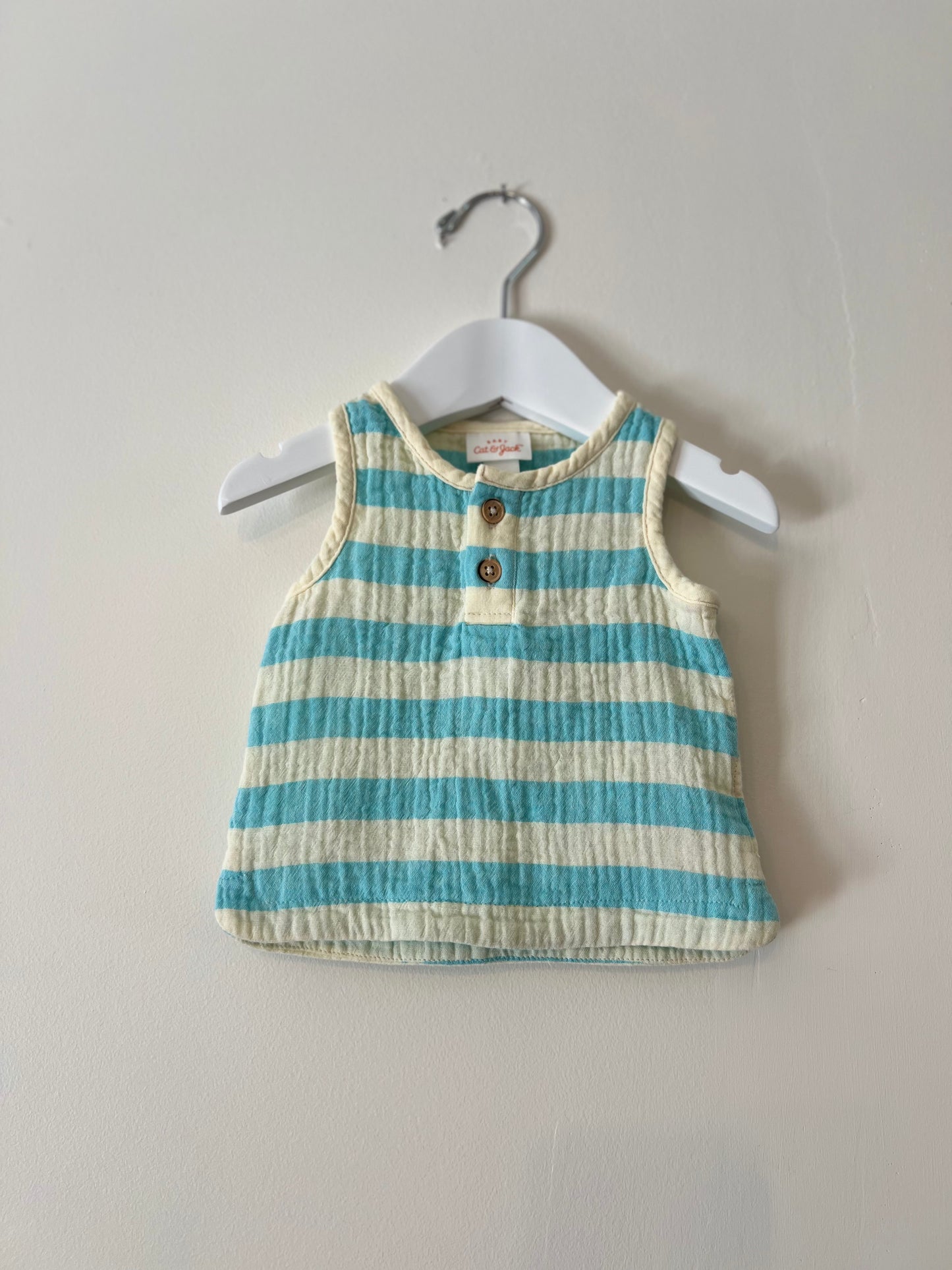 0-3m Cat & Jack Blue Stripe Short Set