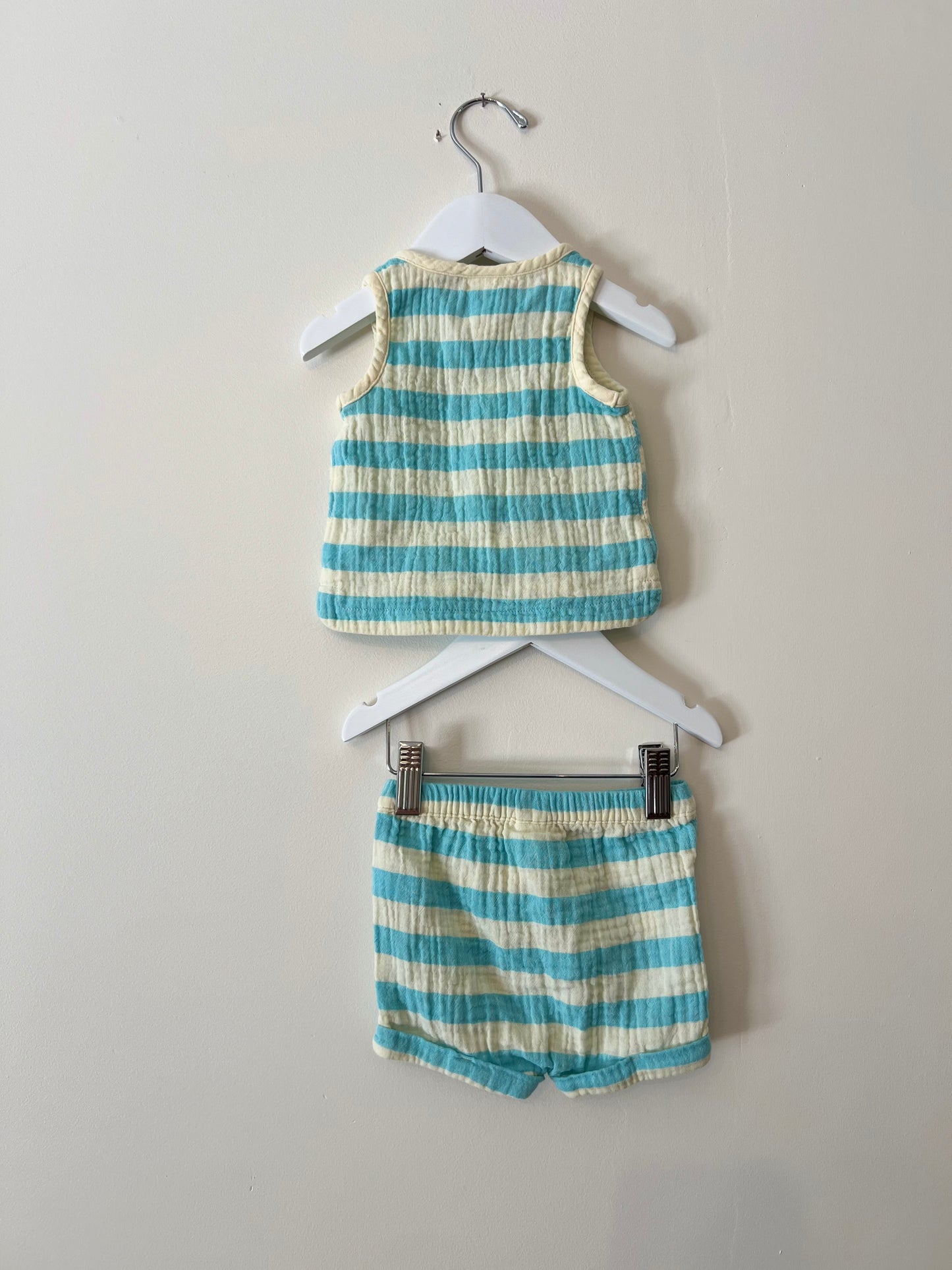 0-3m Cat & Jack Blue Stripe Short Set