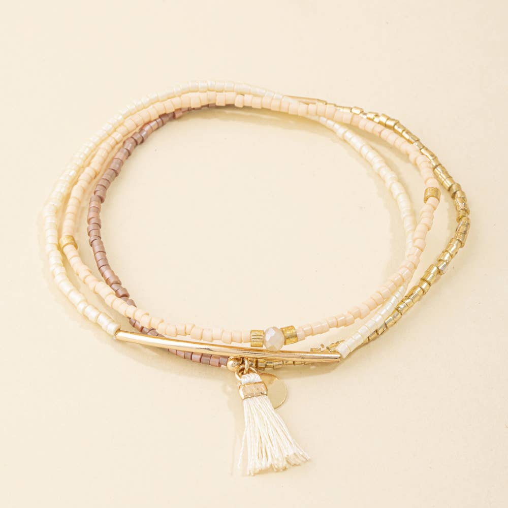 Dainty Seed Bead Stretch Bracelet Set